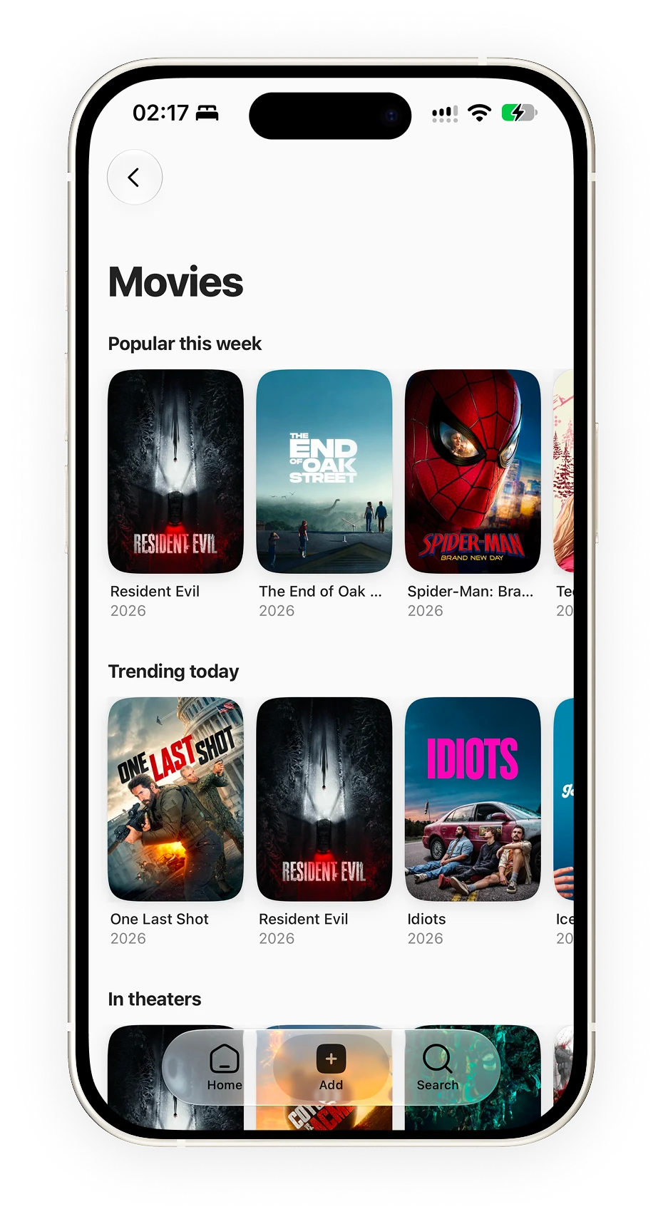 Browse movies to add / Explorar películas para agregar