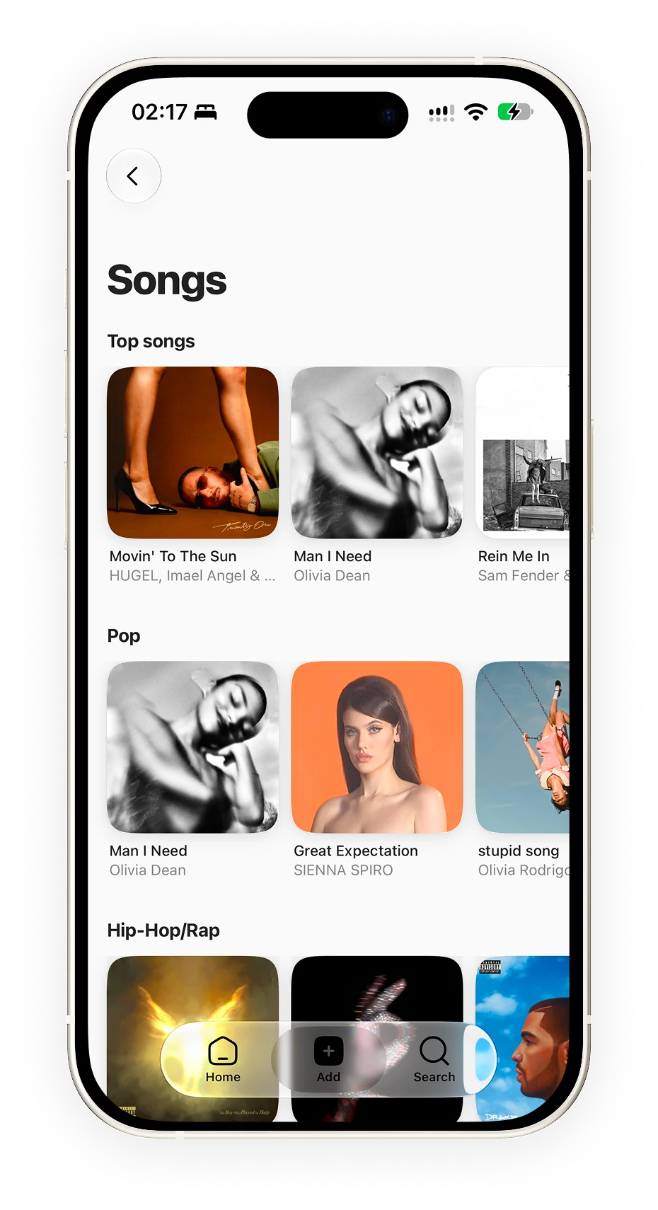 Browse songs to add / Explorar canciones para agregar